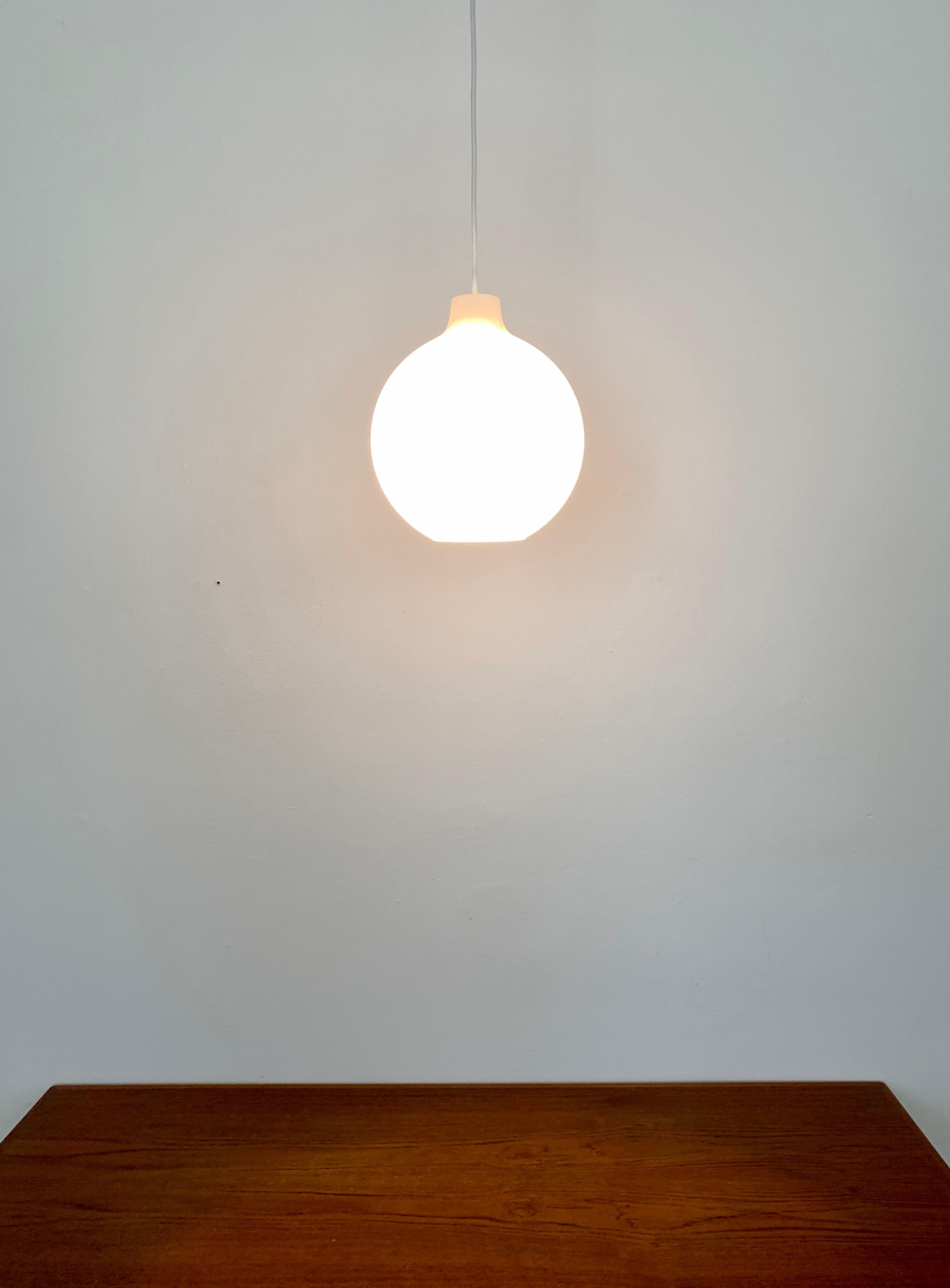 Mid-20th Century Opaline Pendant Lamp by Aloys Gangkofner for Peill and Putzler For Sale