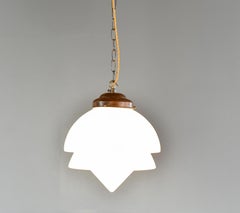 Opaline Pendant Light By Gispen Circa 1930s