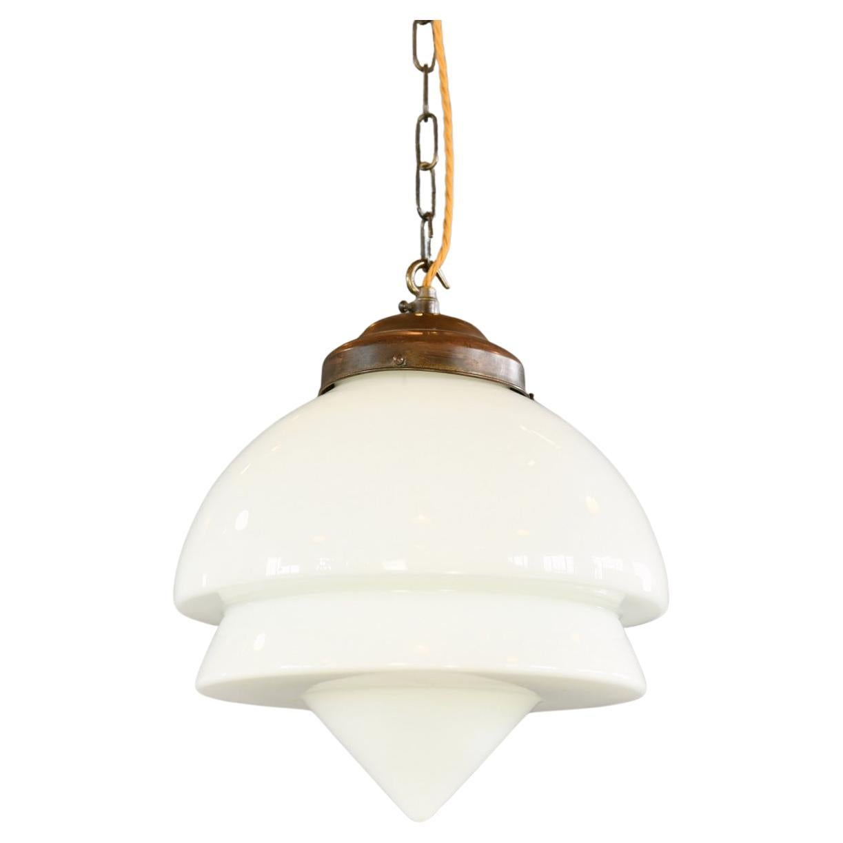 Lampada a sospensione opalina di Gispen, circa 1930