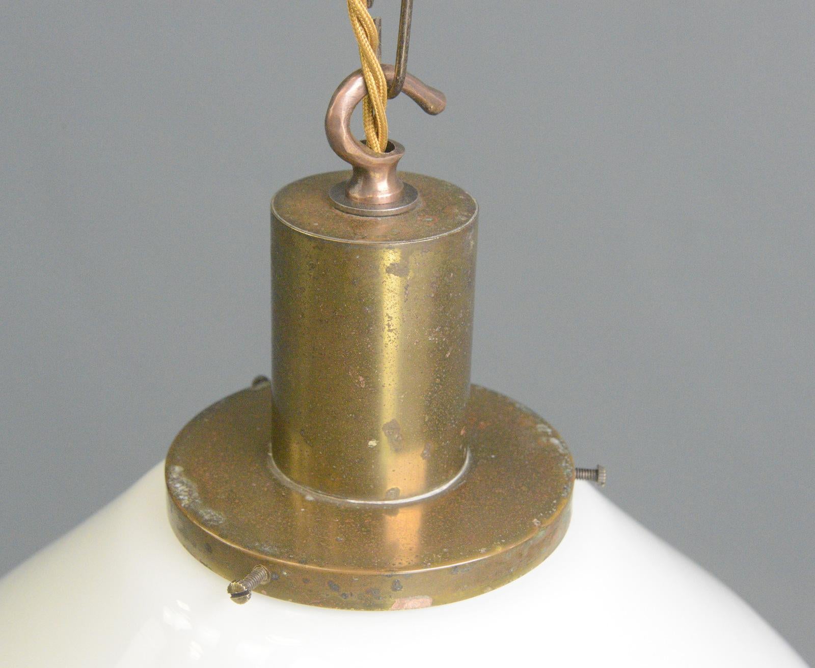 Mid-20th Century Opaline Pendant Light, Circa 1930s