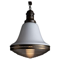 Opaline 
Ribbed Glass Pendant, Germany, circa 1920