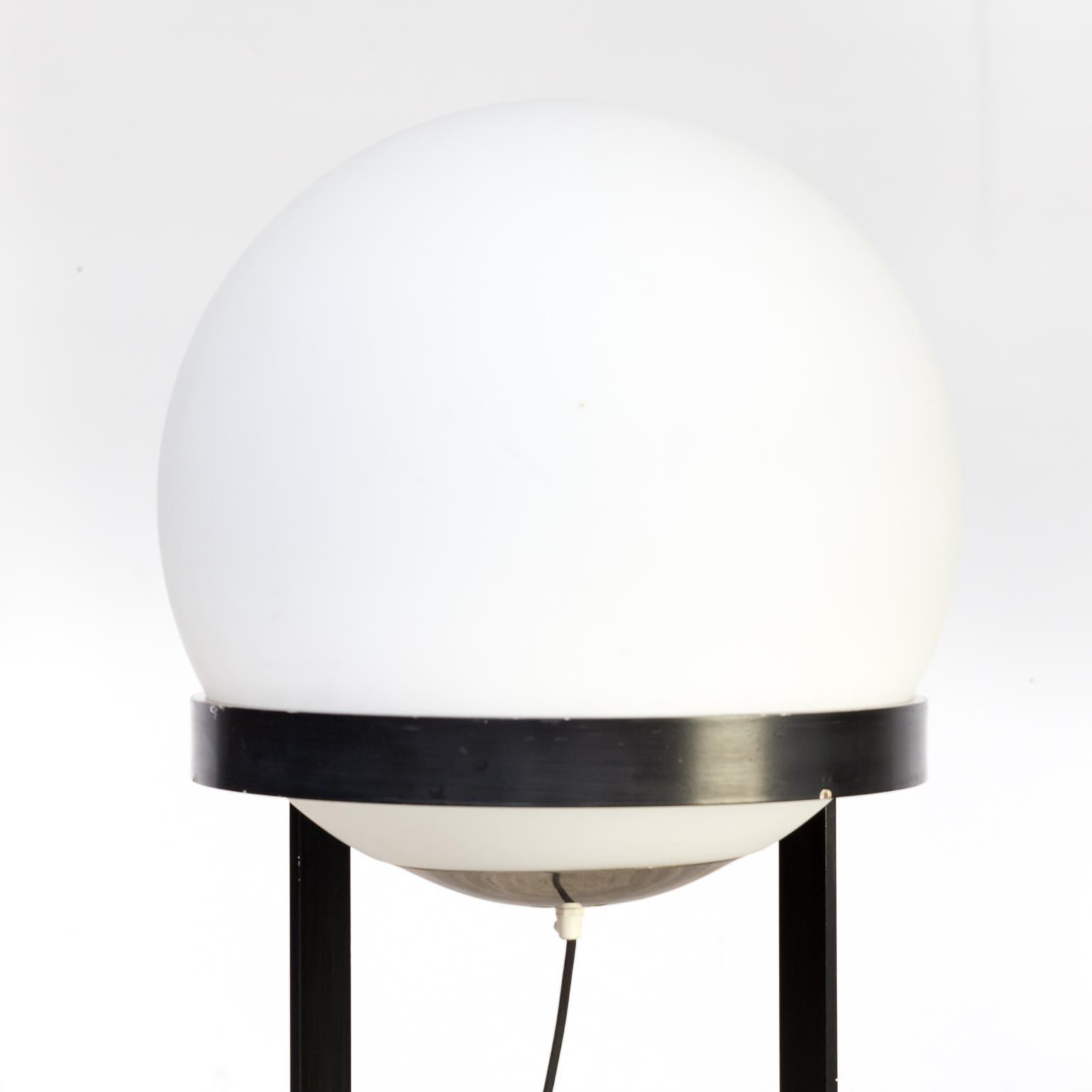 Opaline Round Floorlamp on Metal Frame, Exclusive Design For Sale 4