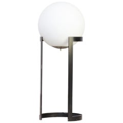 Opaline Round Floorlamp on Metal Frame, Exclusive Design