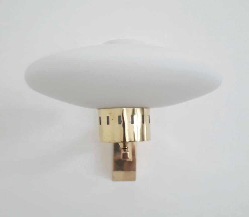 Opaline Sconces Stilnovo Style, 5 Available In Good Condition In Los Angeles, CA