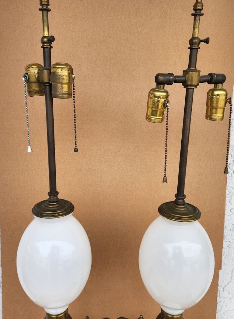 Opaline Seltzer Bottle Lamps by Warren Kessler In Good Condition In Lake Worth, FL