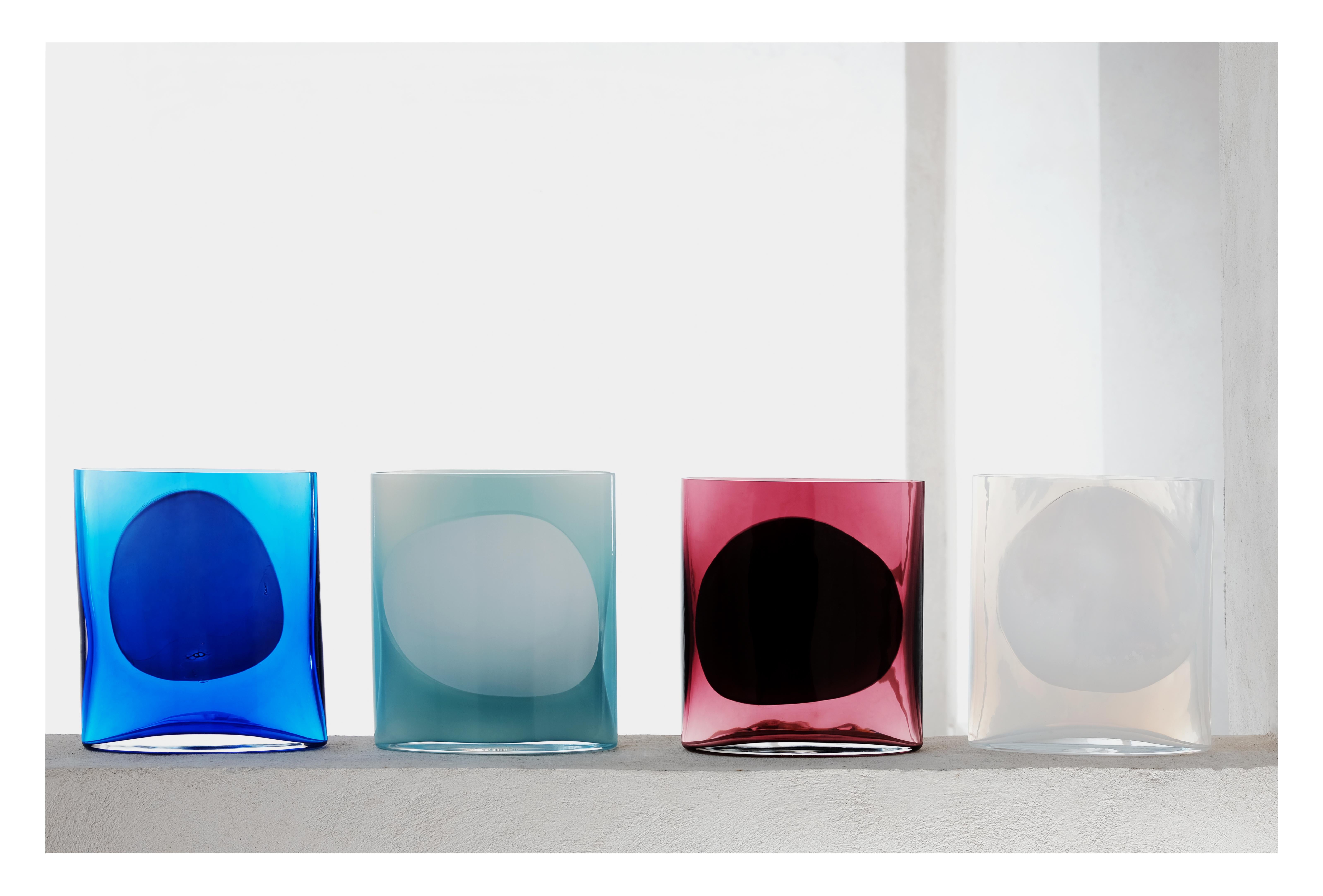 Contemporary Opaline Small Isla Glass Vase For Sale