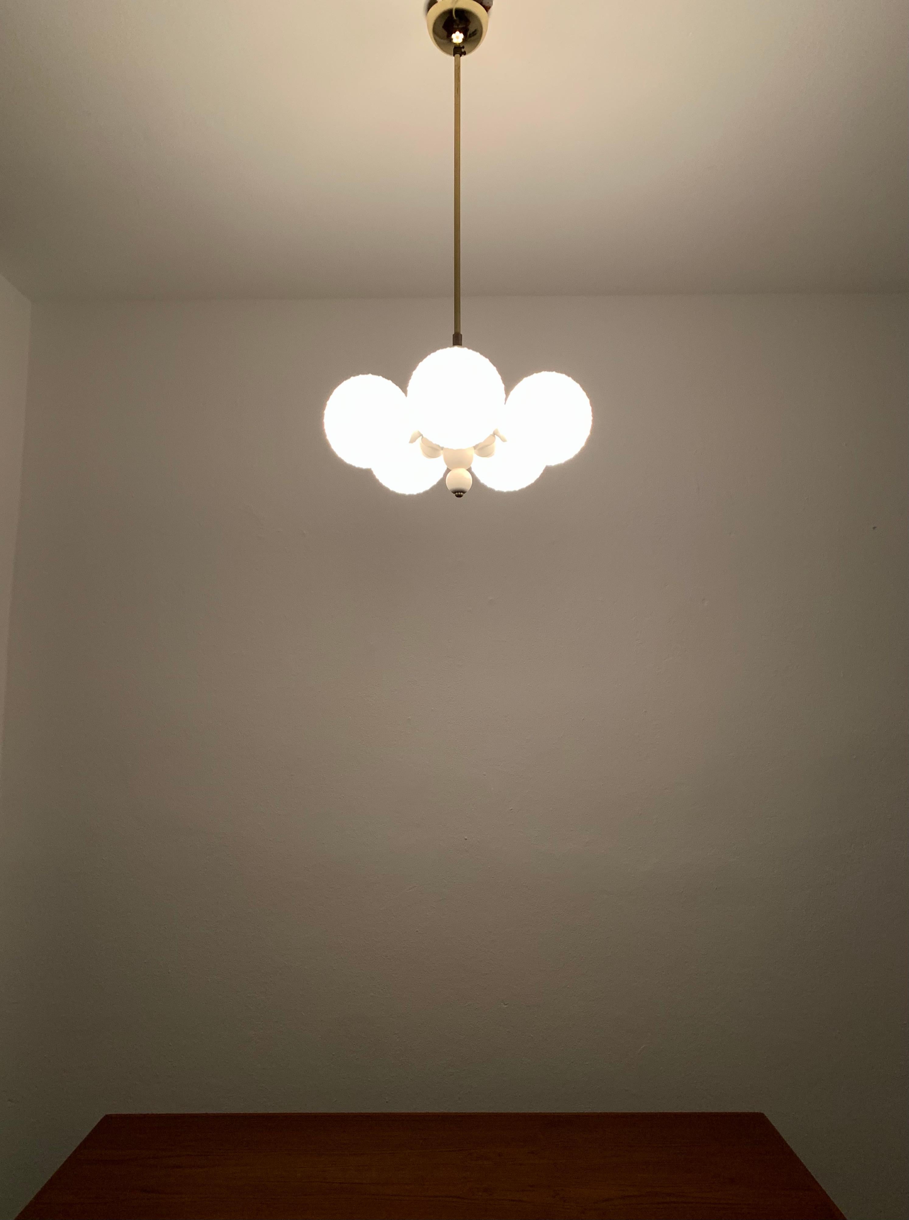 Opaline Space Age Chandelier For Sale 5