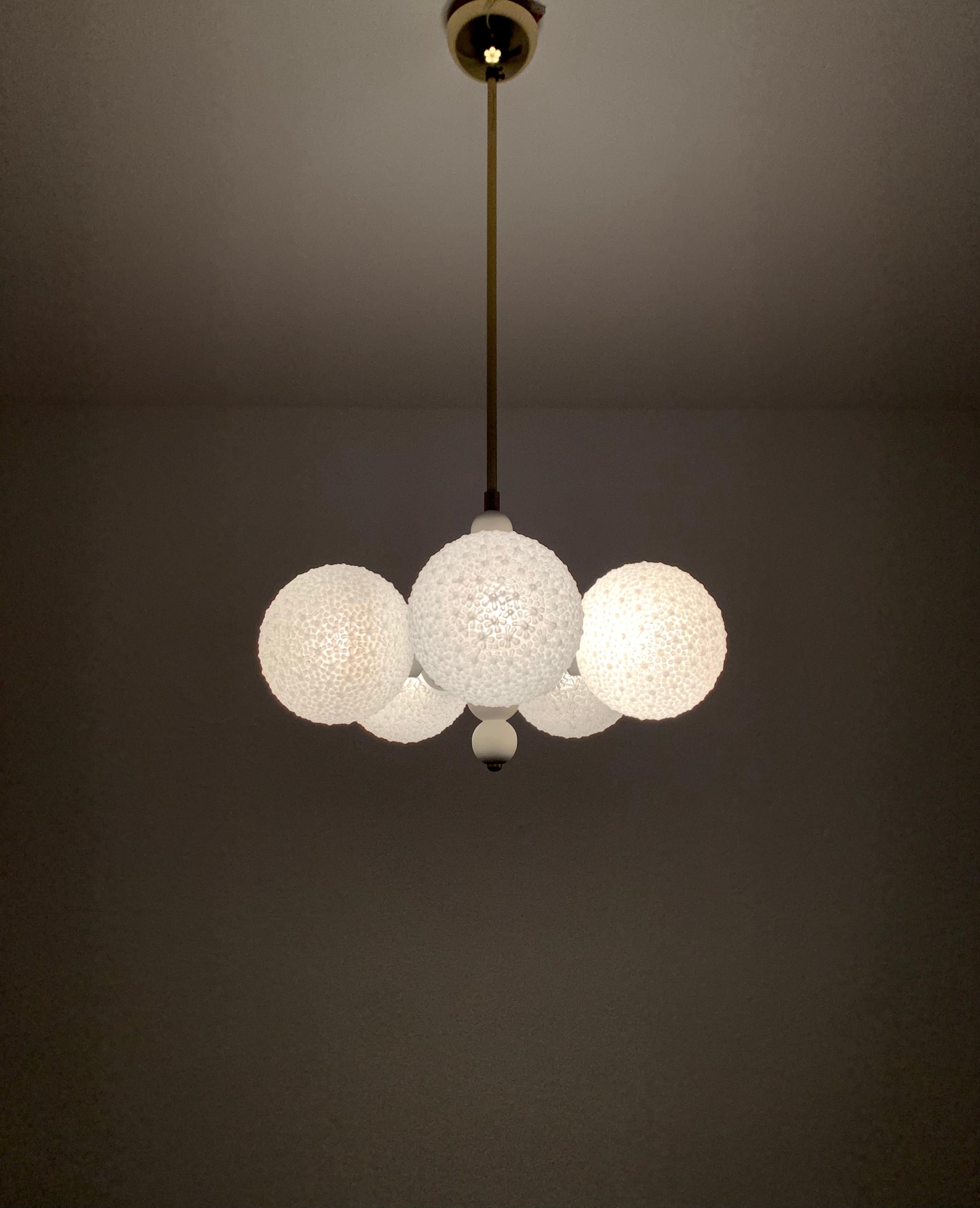 Opaline Space Age Chandelier For Sale 3