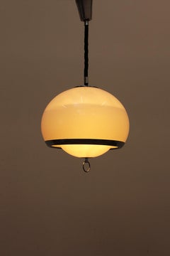 Opaline Space Age German Pendant Lamp with Harmonica Cord