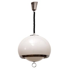 Used Opaline Space Age German Pendant Lamp with Harmonica Cord