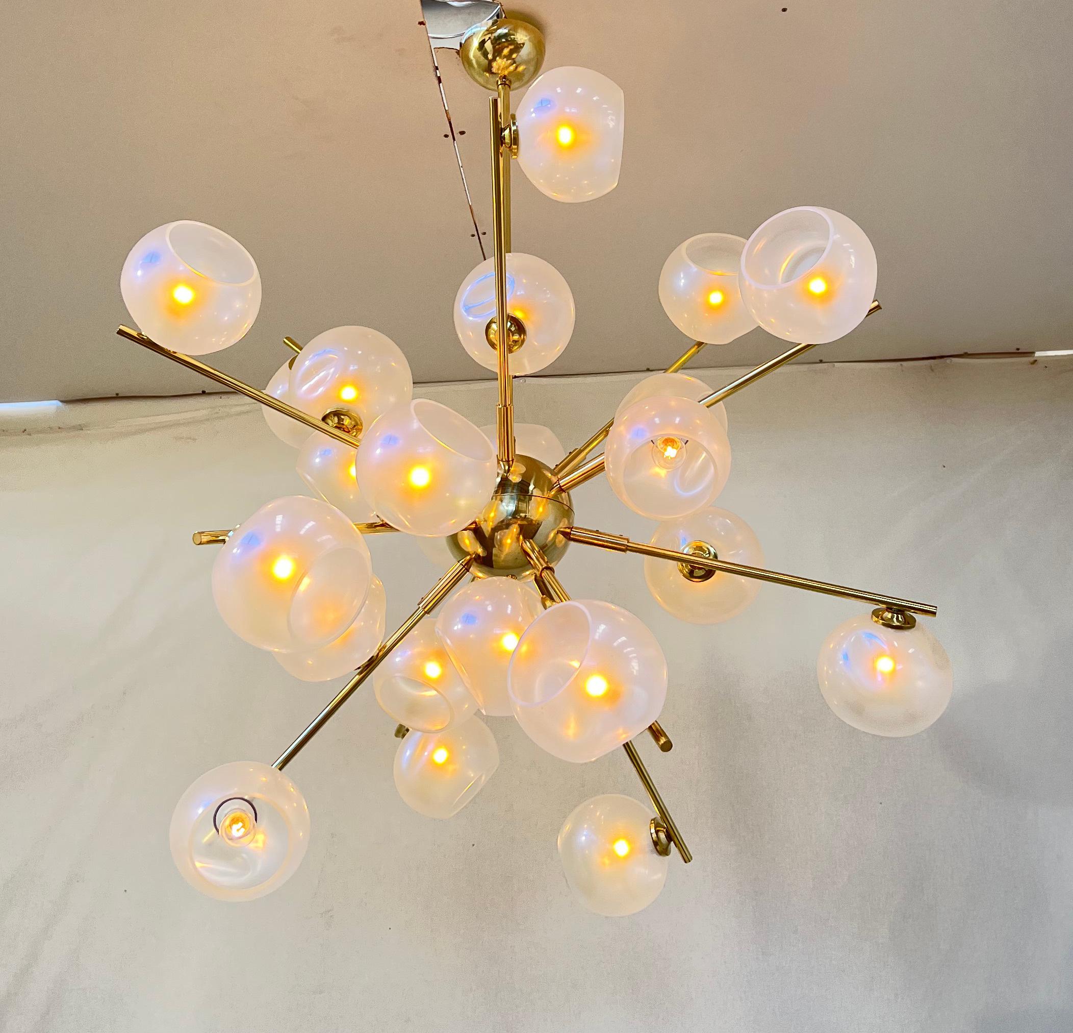 Opaline Sputnik Chandelier by Fabio Ltd For Sale 3