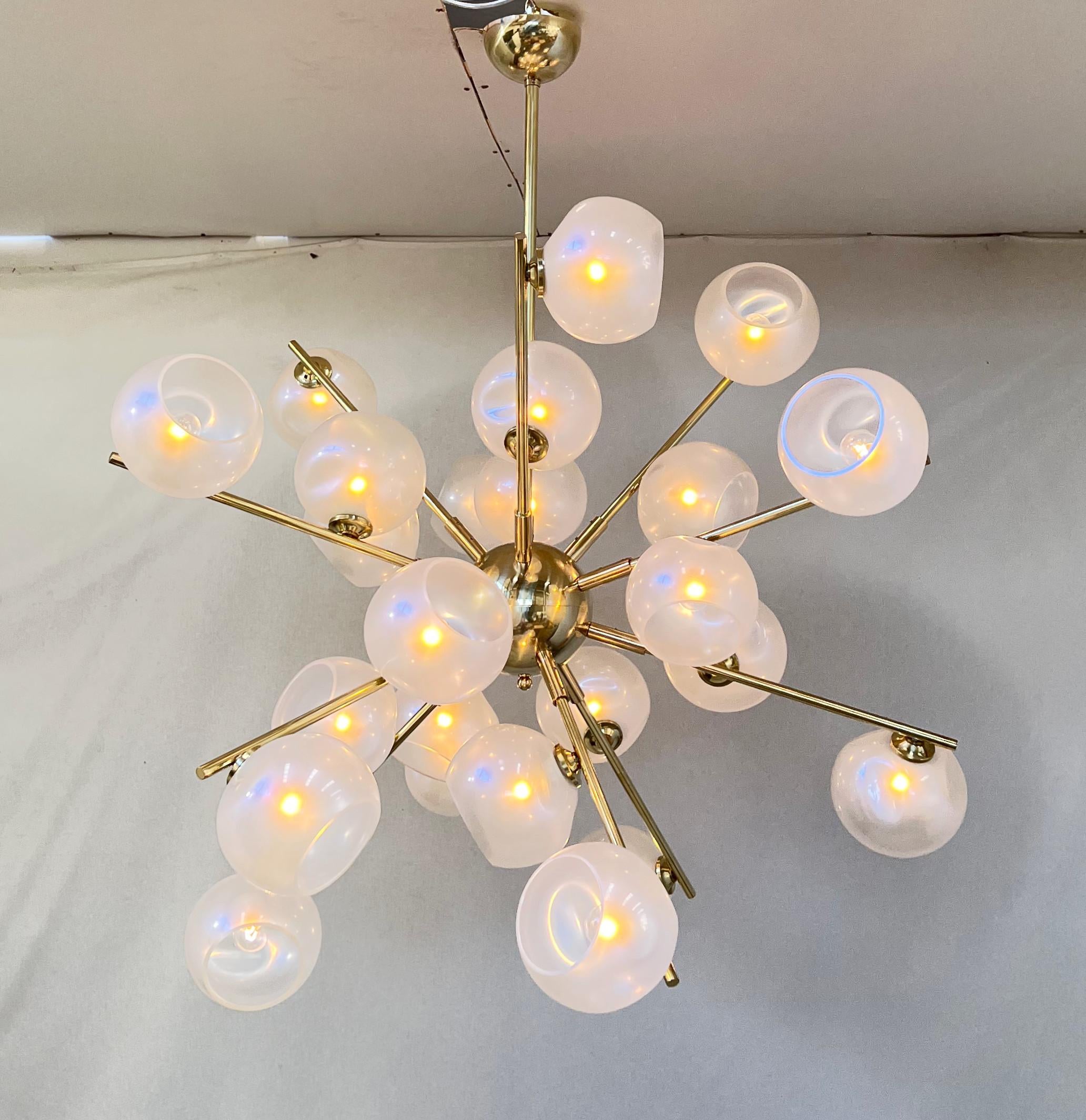 Opaline Sputnik Chandelier by Fabio Ltd For Sale 4