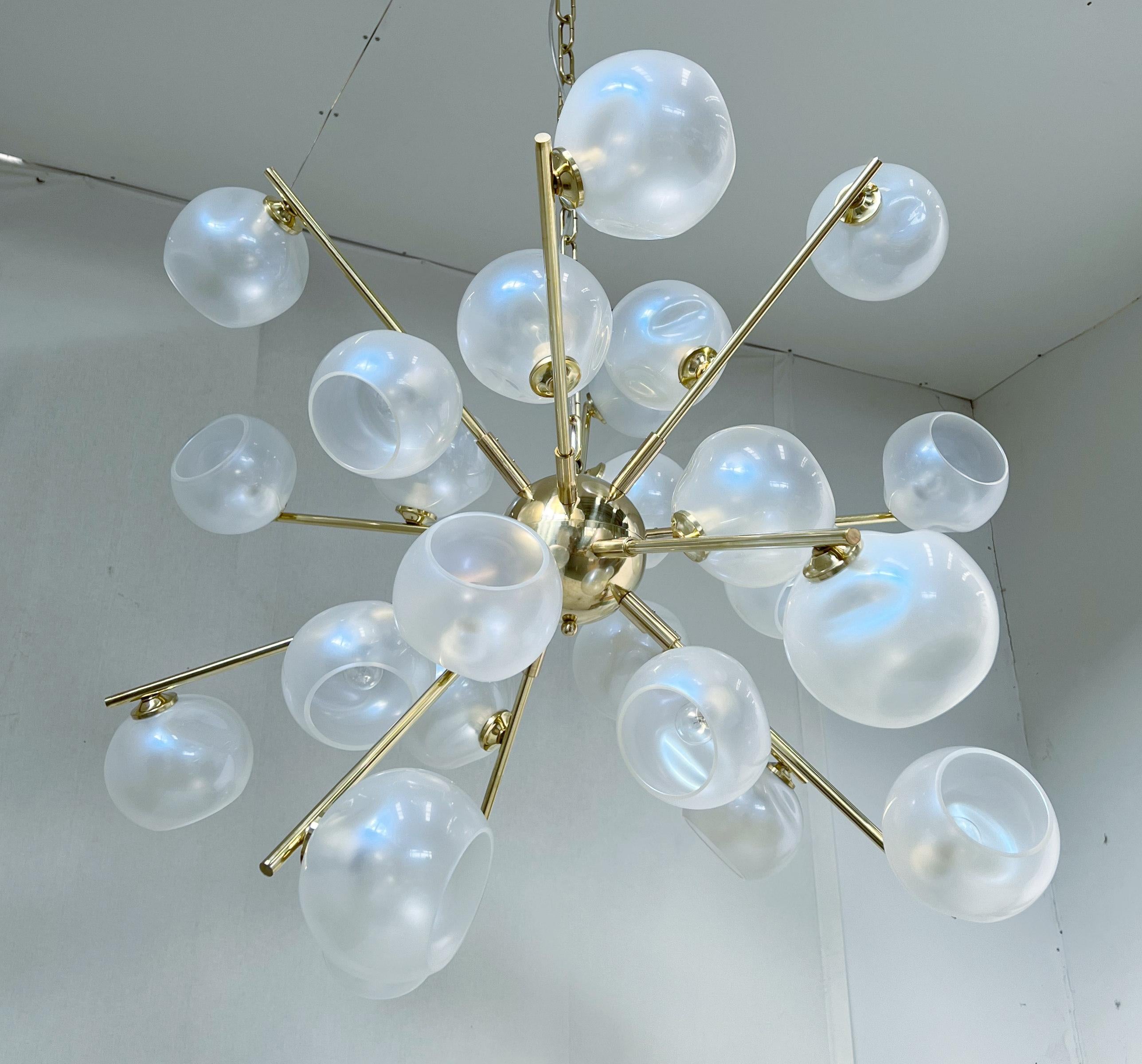 Opaline Sputnik Chandelier by Fabio Ltd In New Condition For Sale In Los Angeles, CA