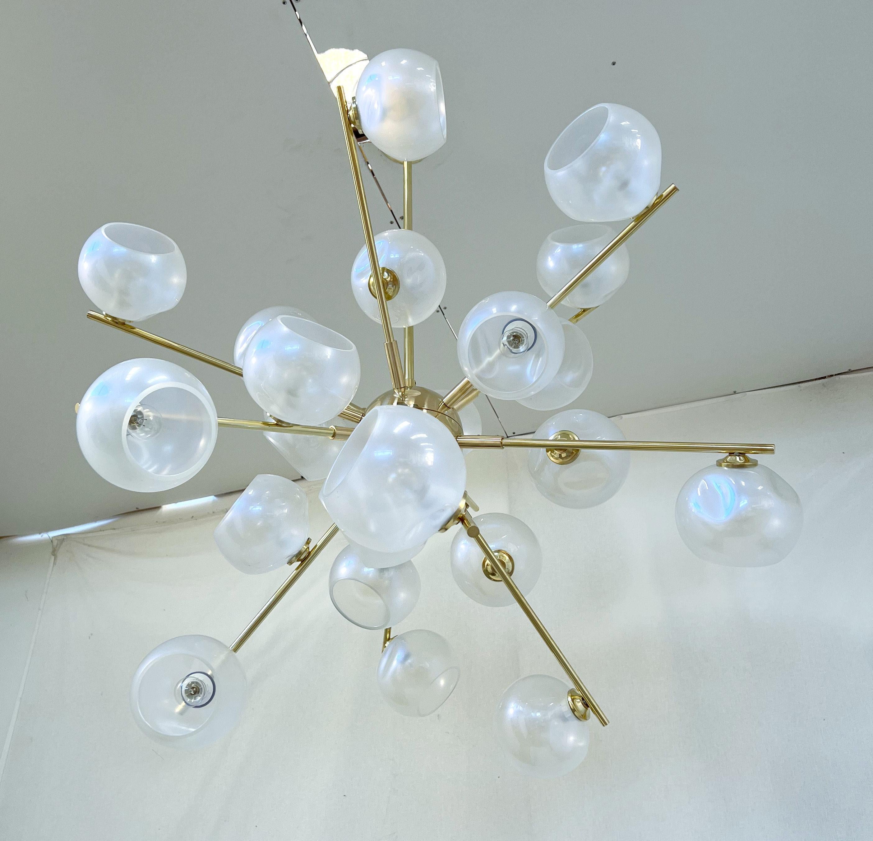 Contemporary Opaline Sputnik Chandelier by Fabio Ltd For Sale