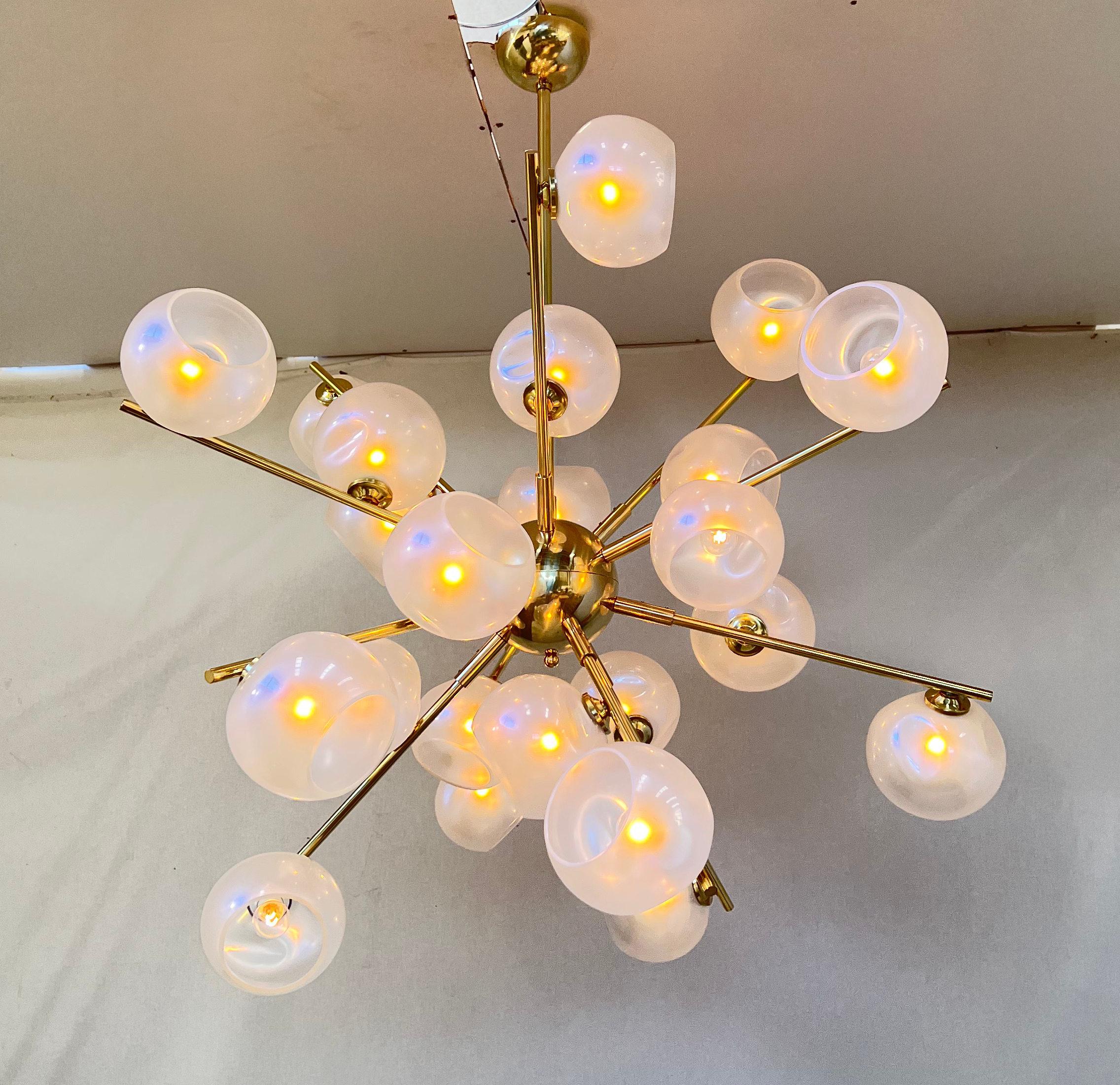 Opaline Sputnik Chandelier by Fabio Ltd For Sale 2