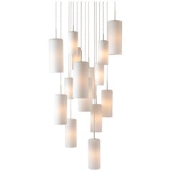 Opaline Suspension Chandelier by Philips, circa 1960