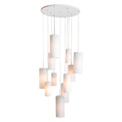 Opaline Suspension Chandelier by Philips, Netherlands, circa 1960