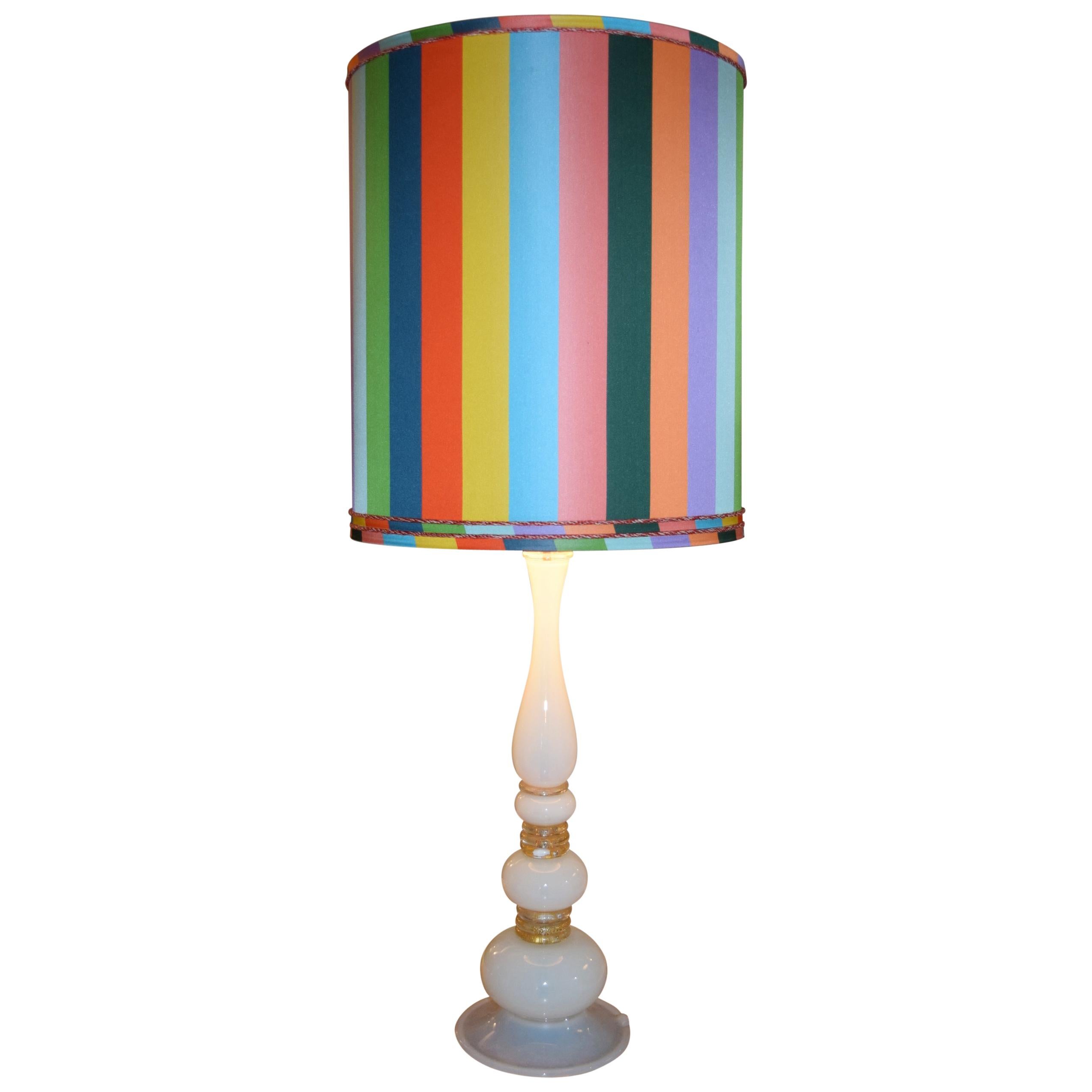 Opaline Tablelamp with a Custom-Made Shade  For Sale