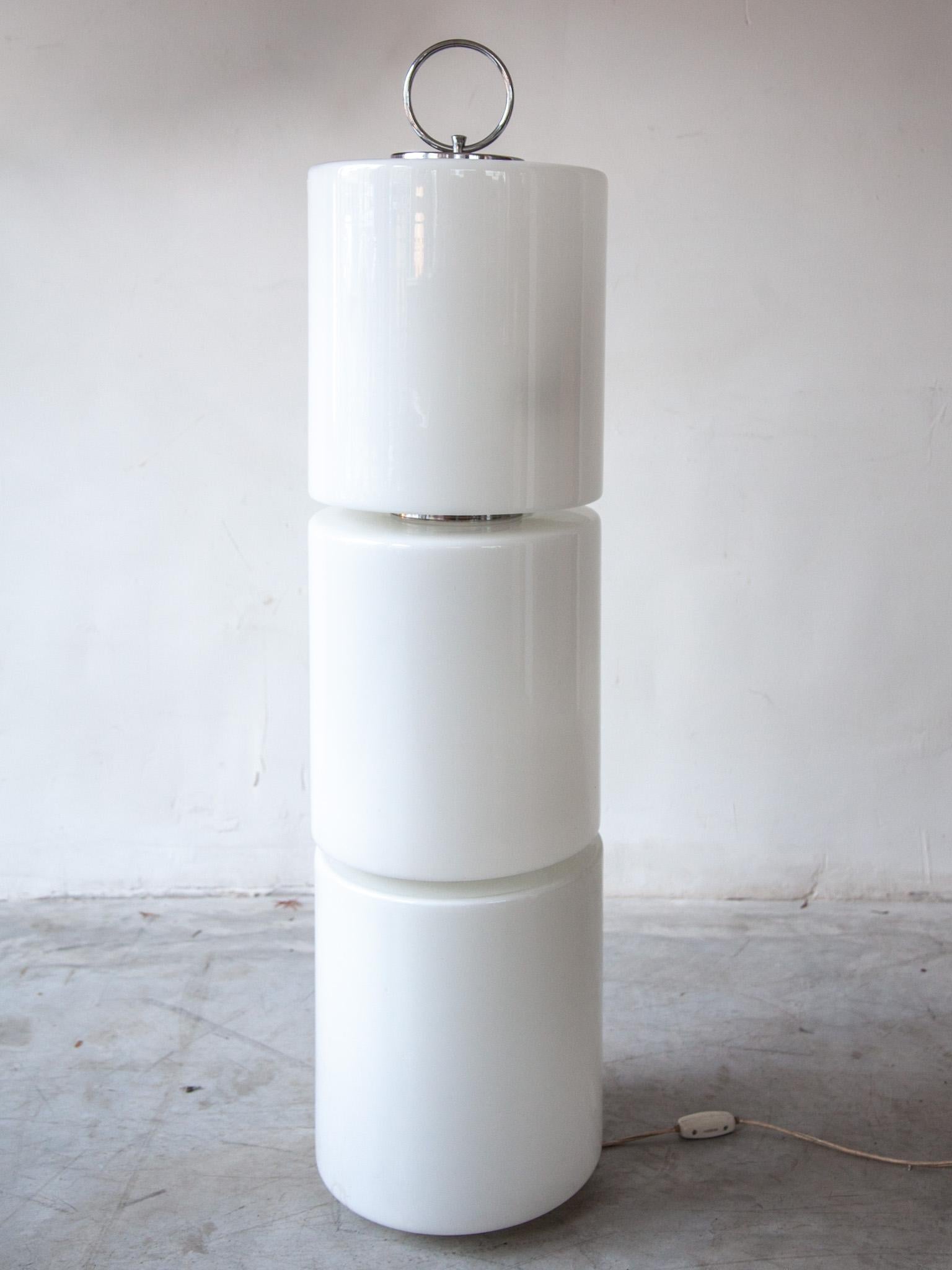 Italian Opaline Three Shades Floor-Lamp by Carlo Nason For Sale