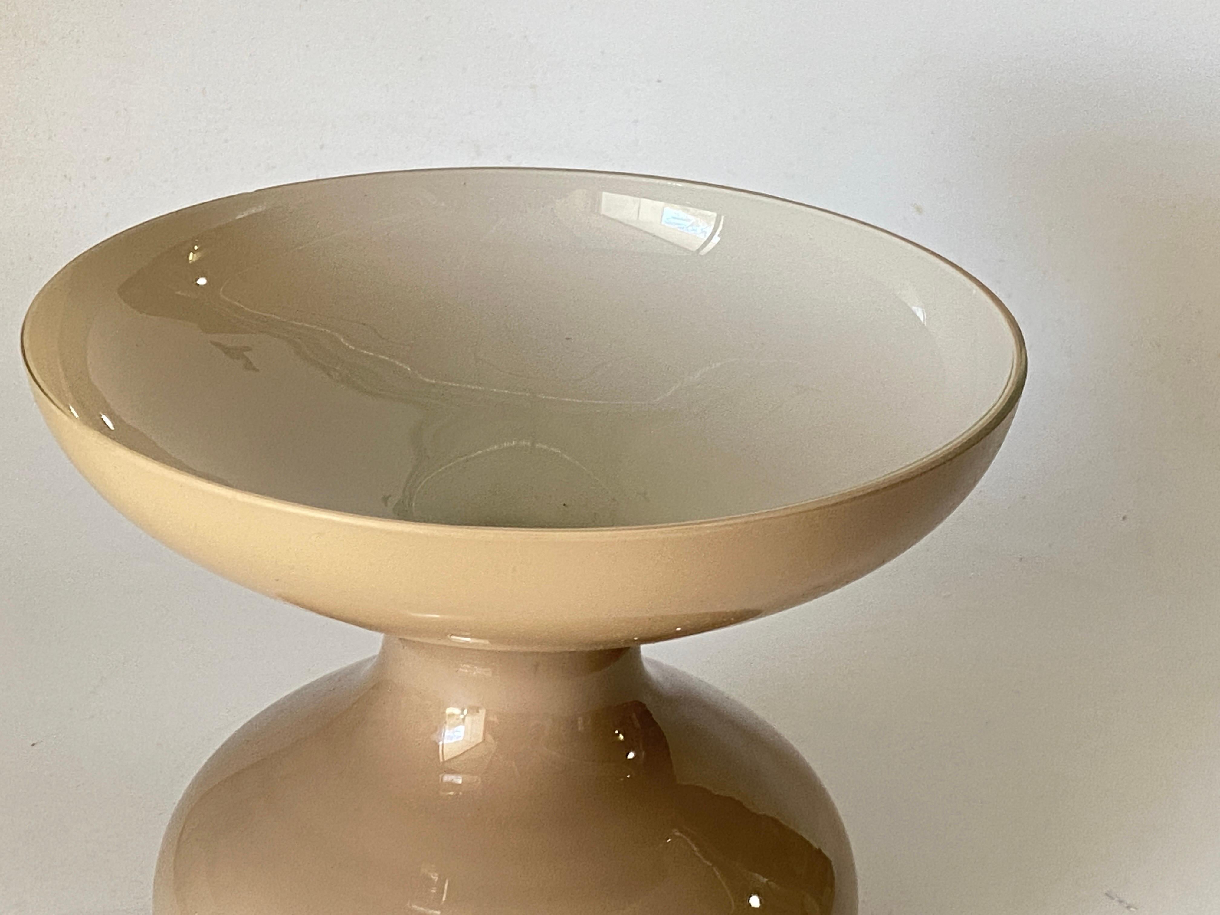 Opaline Vase Handmade in Brown Color Made in 1970, Italy For Sale 1