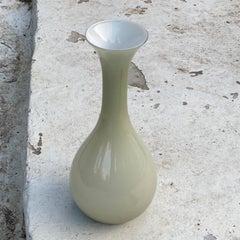 Opaline Vase, in Green Color, Made in 1960, Italy