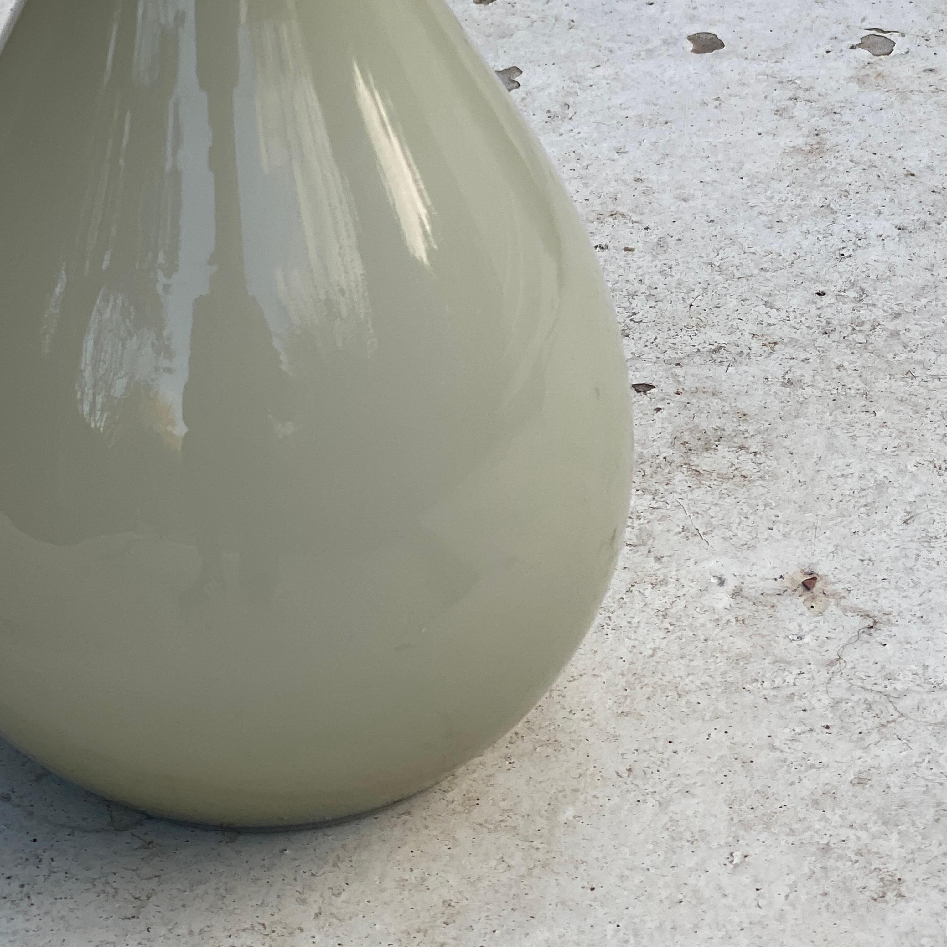 Glass Opaline Vase, in Green Color, Made in 1960, Italy For Sale