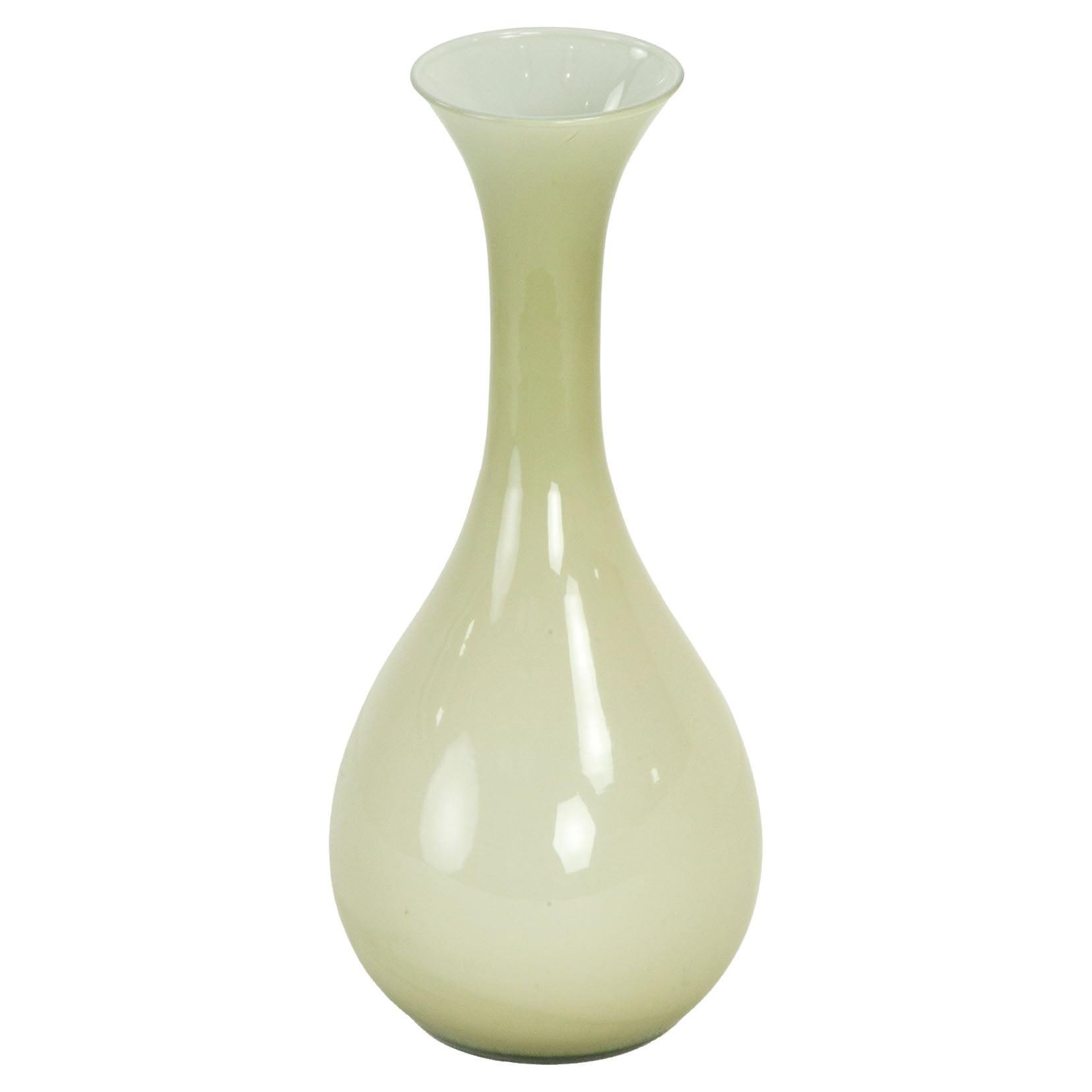 Opaline Vase, in Green Color, Made in 1960, Italy For Sale
