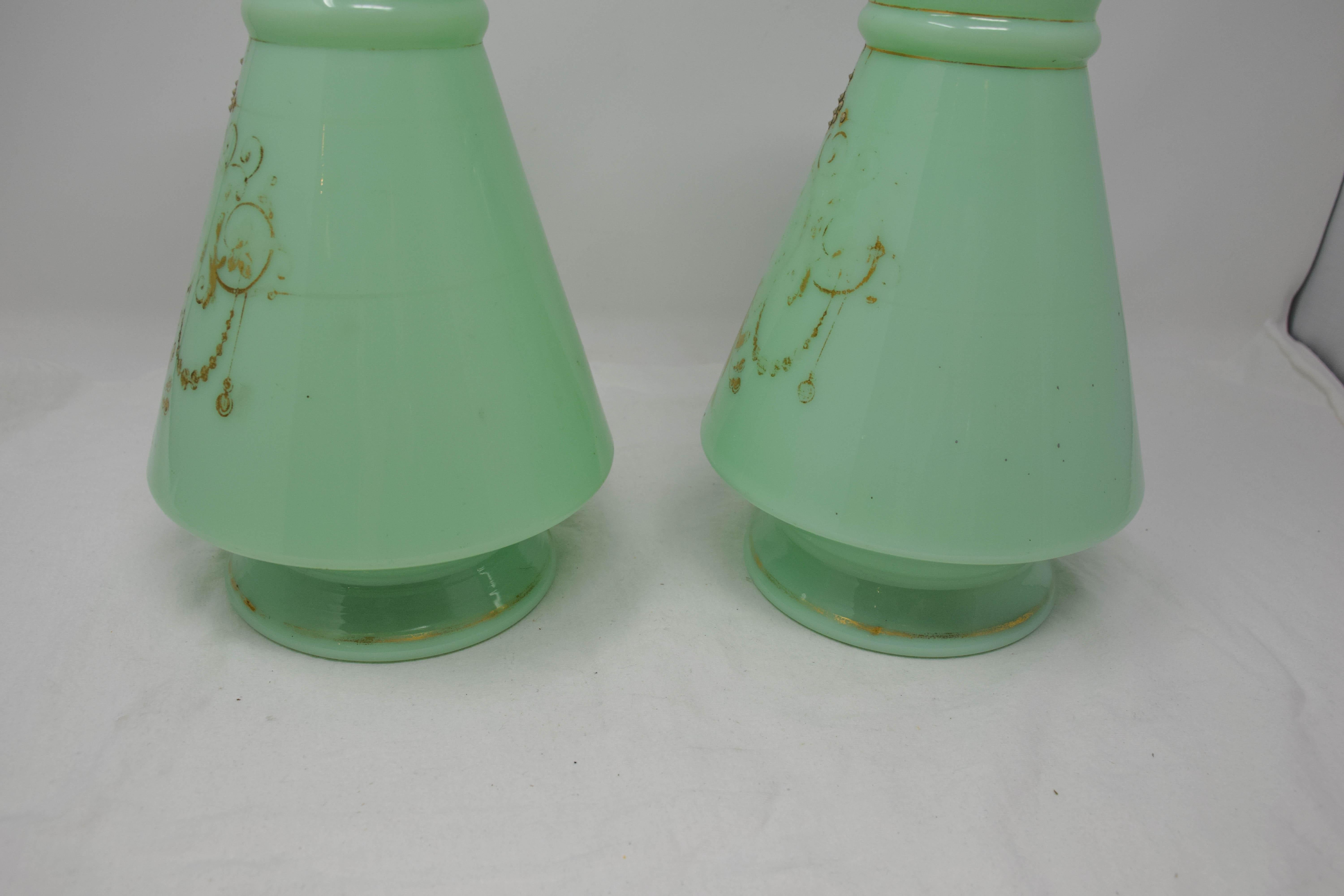 Opaline Vase Set of 2 For Sale 1