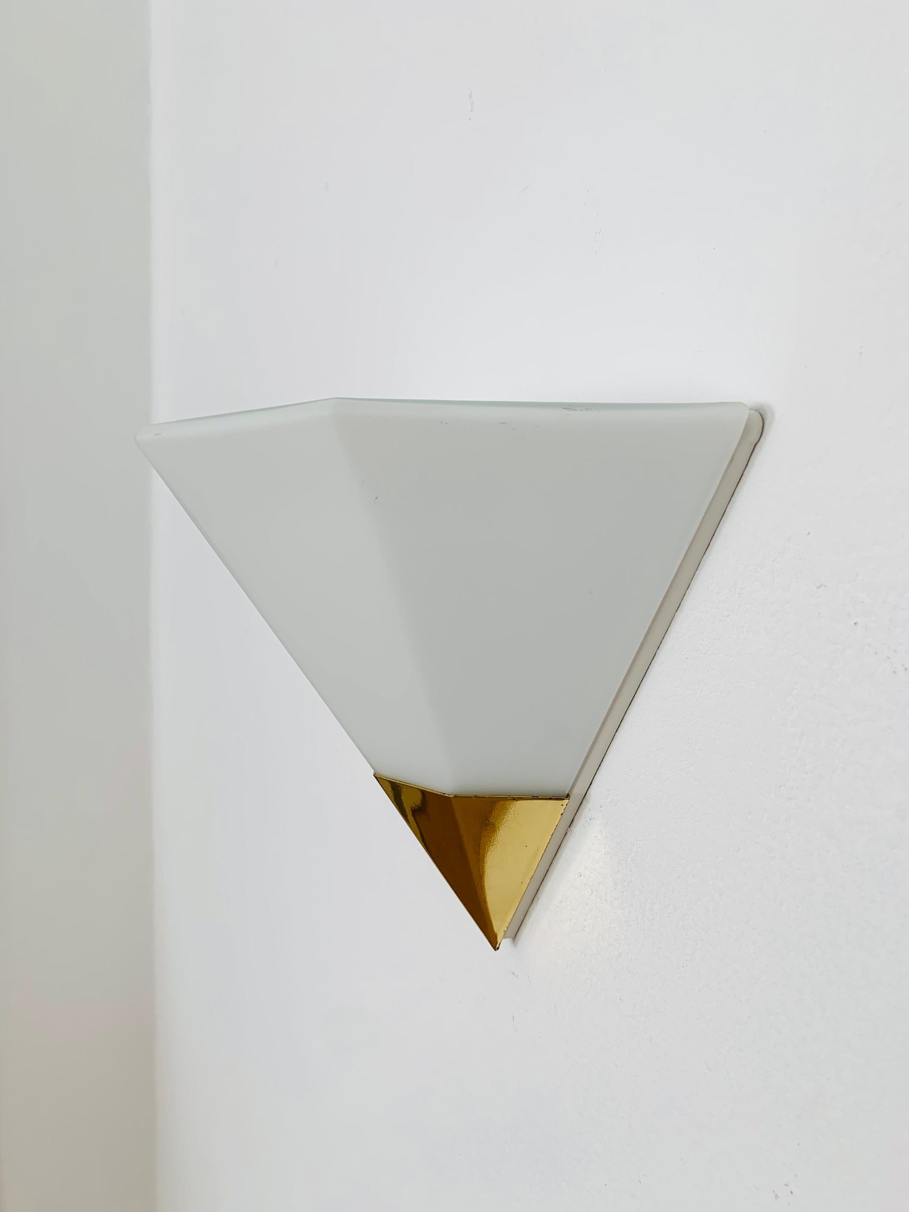 German Opaline Wall Lamp by Glashütte Limburg For Sale