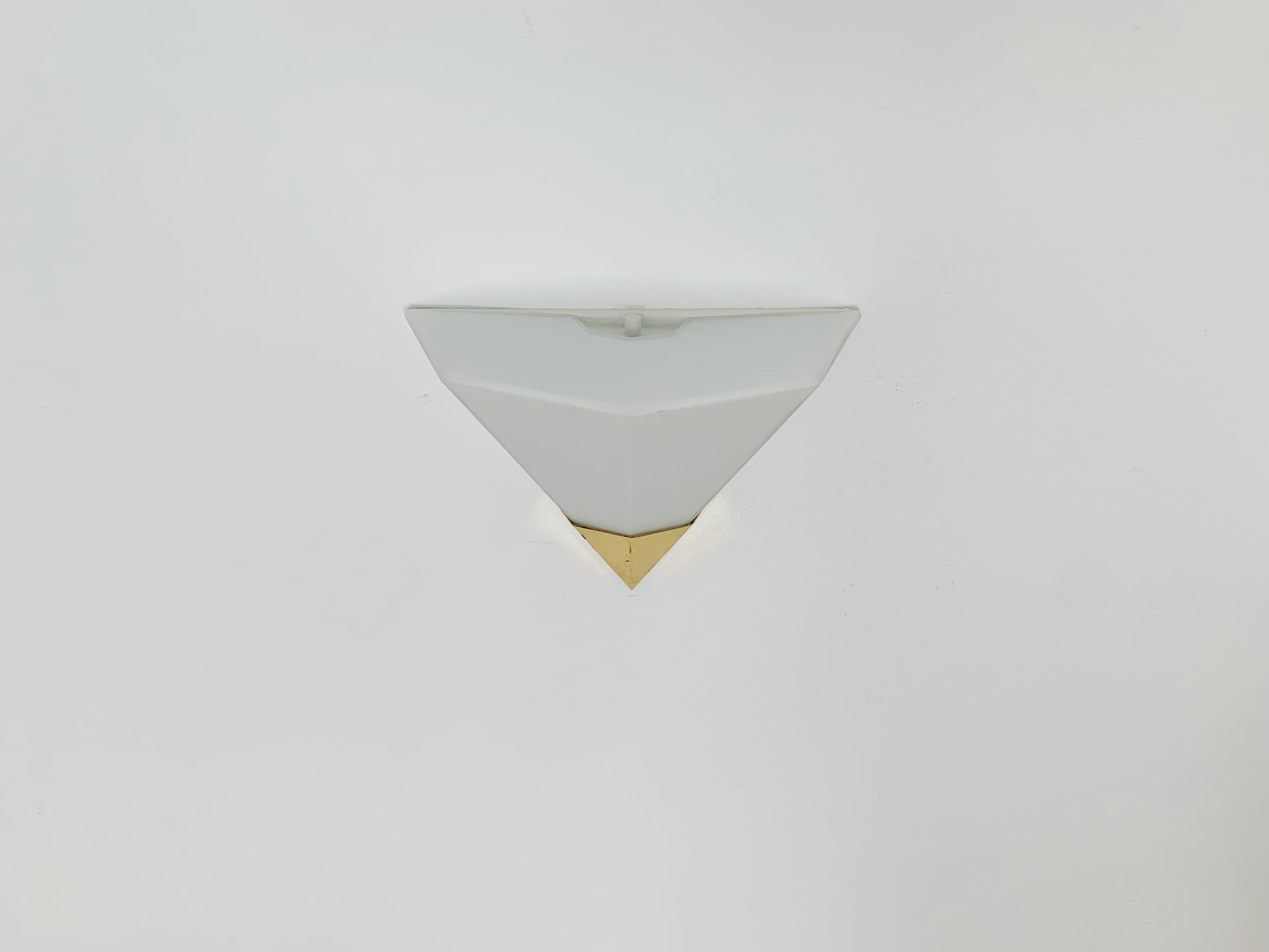 Late 20th Century Opaline Wall Lamp by Glashütte Limburg For Sale