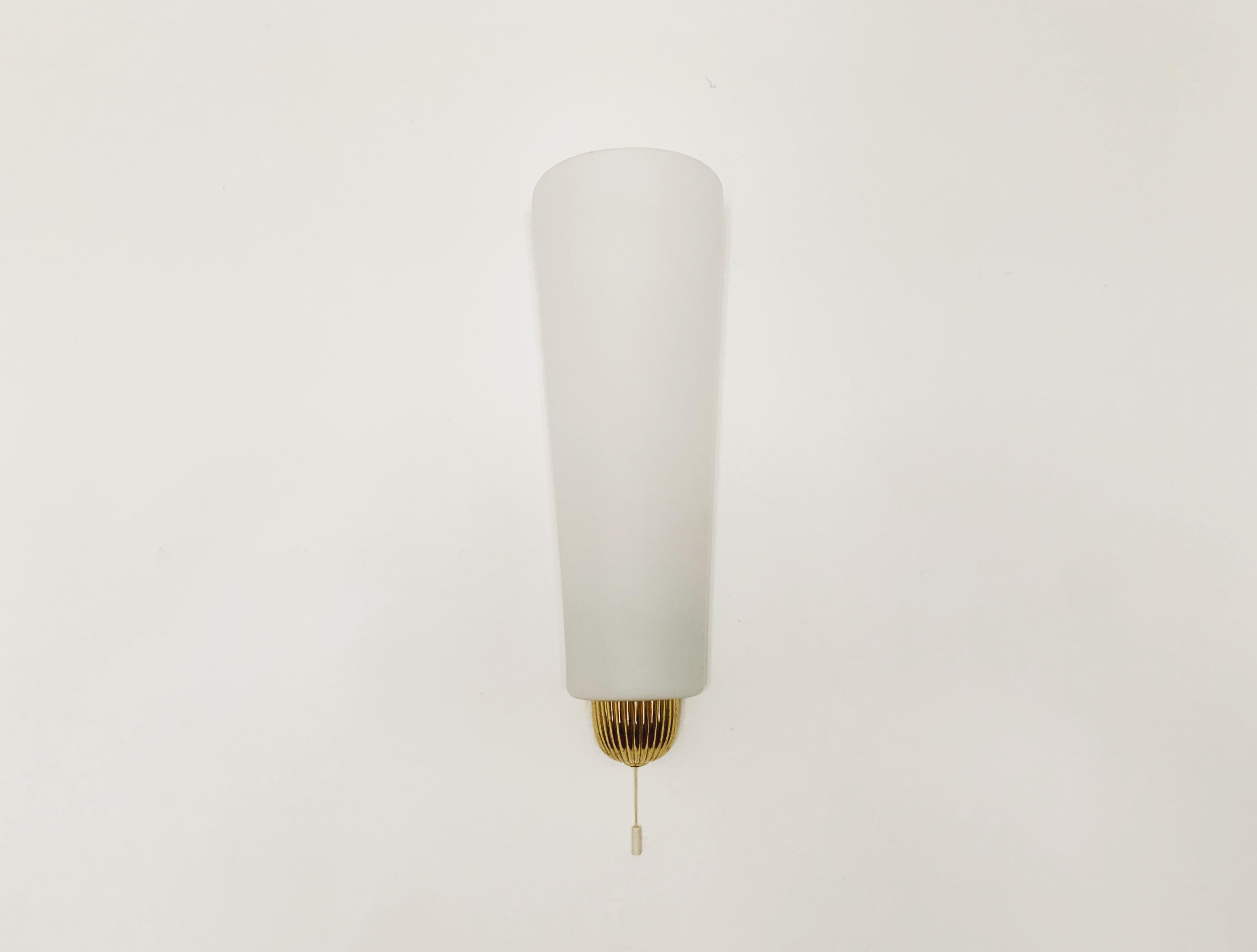Mid-Century Modern Opaline Wall Lamp by Wilhelm Wagenfeld for Peill and Putzler For Sale