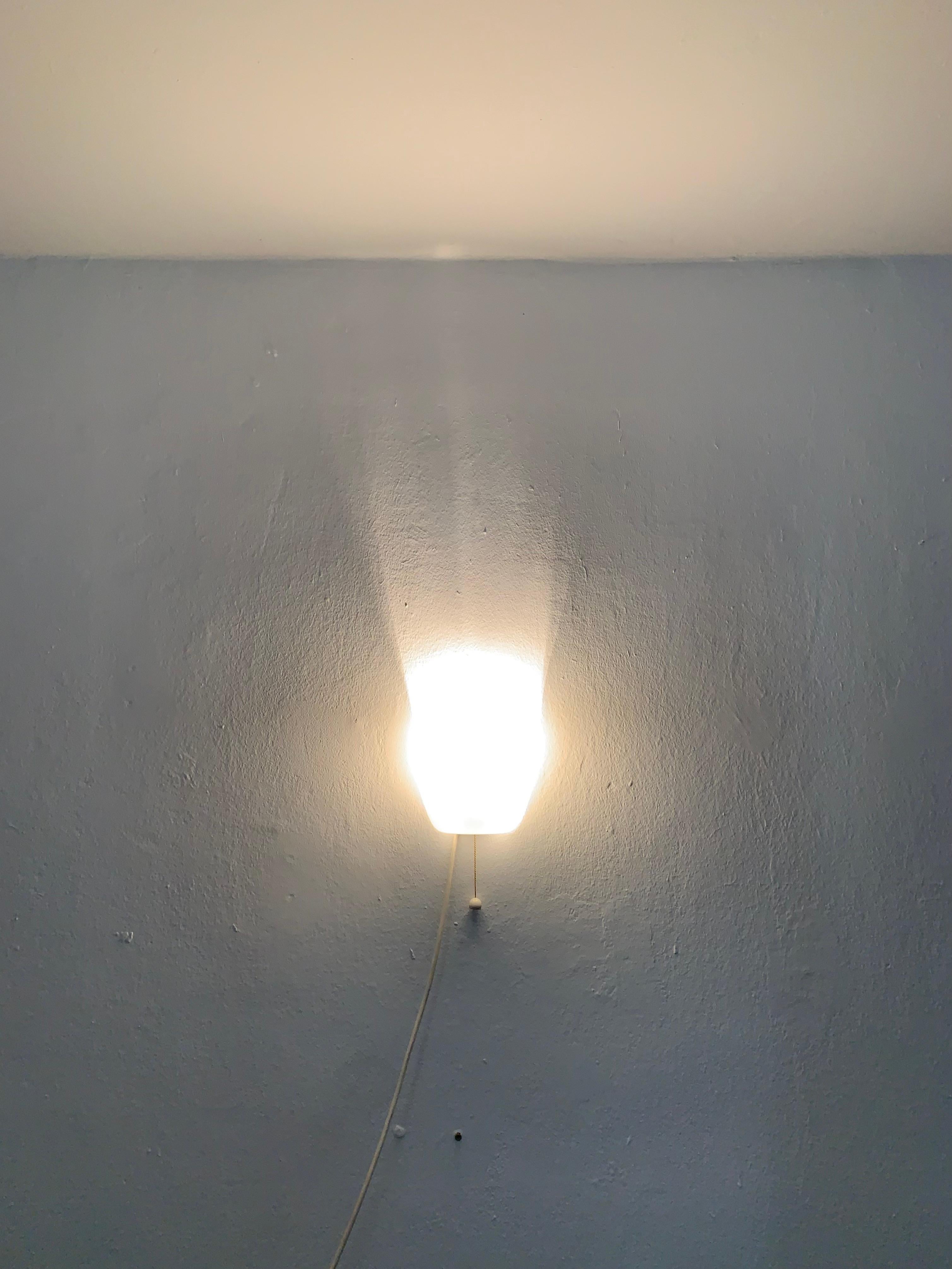 Metal Opaline Wall Lamp by Wilhelm Wagenfeld for Peill and Putzler For Sale