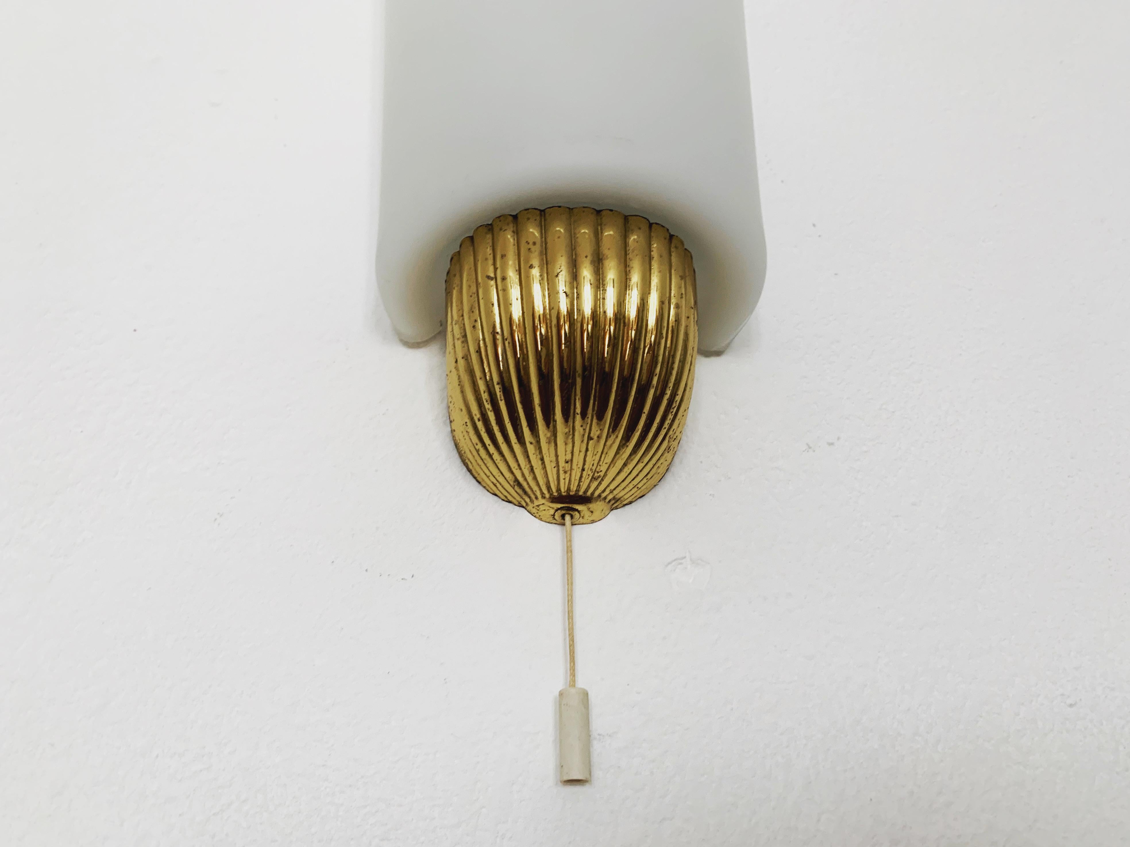 Metal Opaline Wall Lamp by Wilhelm Wagenfeld for Peill and Putzler For Sale