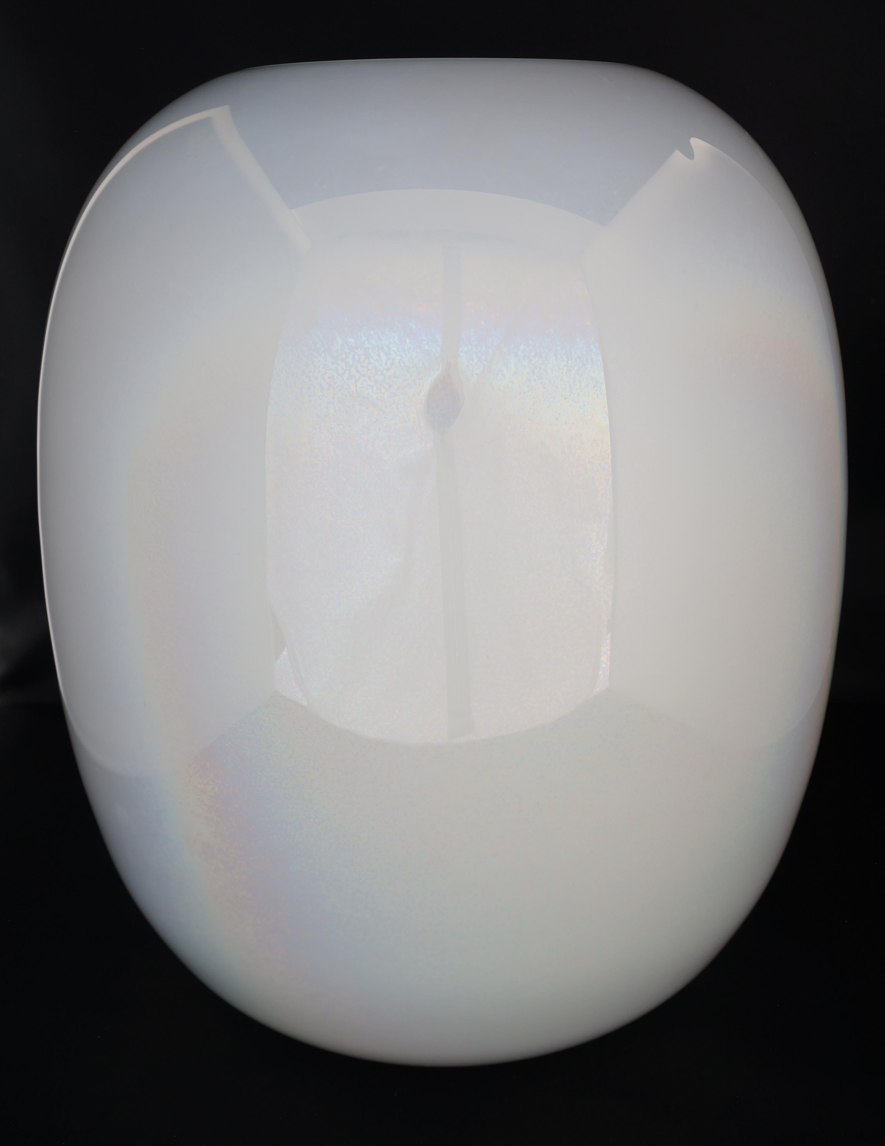 Modern Opaline White Murano Vase For Sale