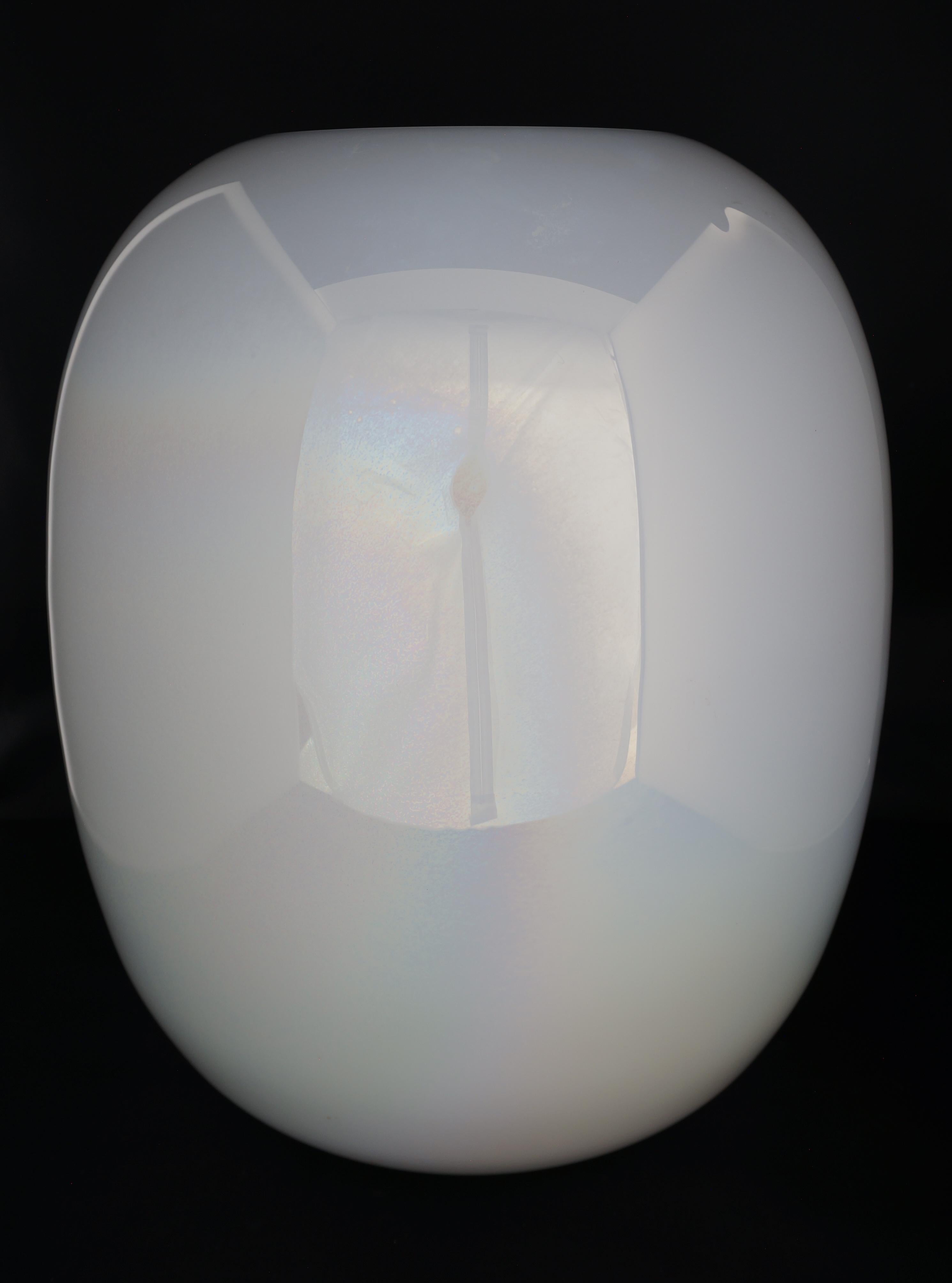 Opaline White Murano Vase In Good Condition For Sale In West Palm Beach, FL