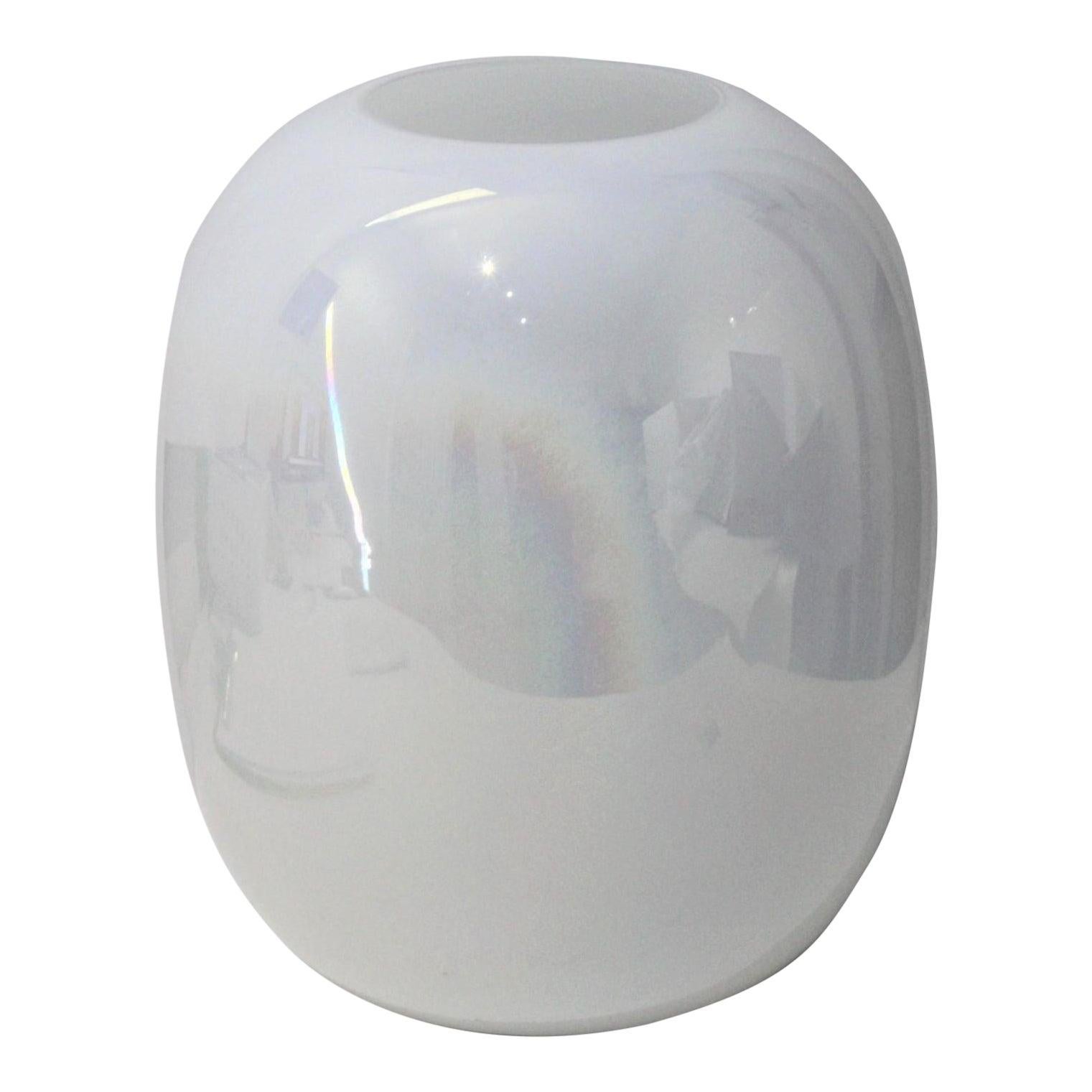 Opaline White Murano Vase For Sale