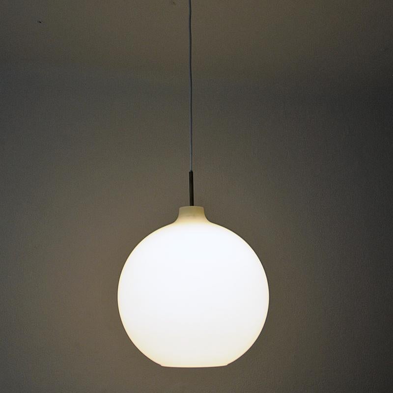 Scandinavian Modern Opalineglass Pendant Satellite by Vilhelm Wohlert for Louis Poulsen, Denmark