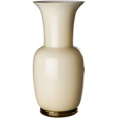 Opalino Glass Vase in Pale Straw by Venini