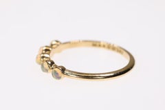 Opaln Five Stone Cabochon Stackable 18K Yellow Gold Ring