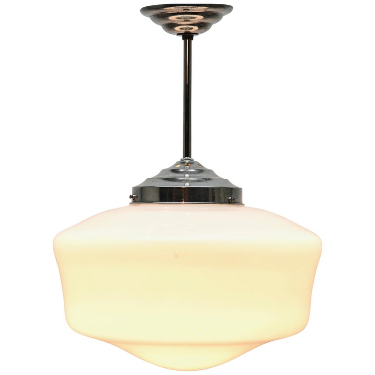 Opaque Glass Art Deco Pendant Ceiling Light For Sale At 1stdibs