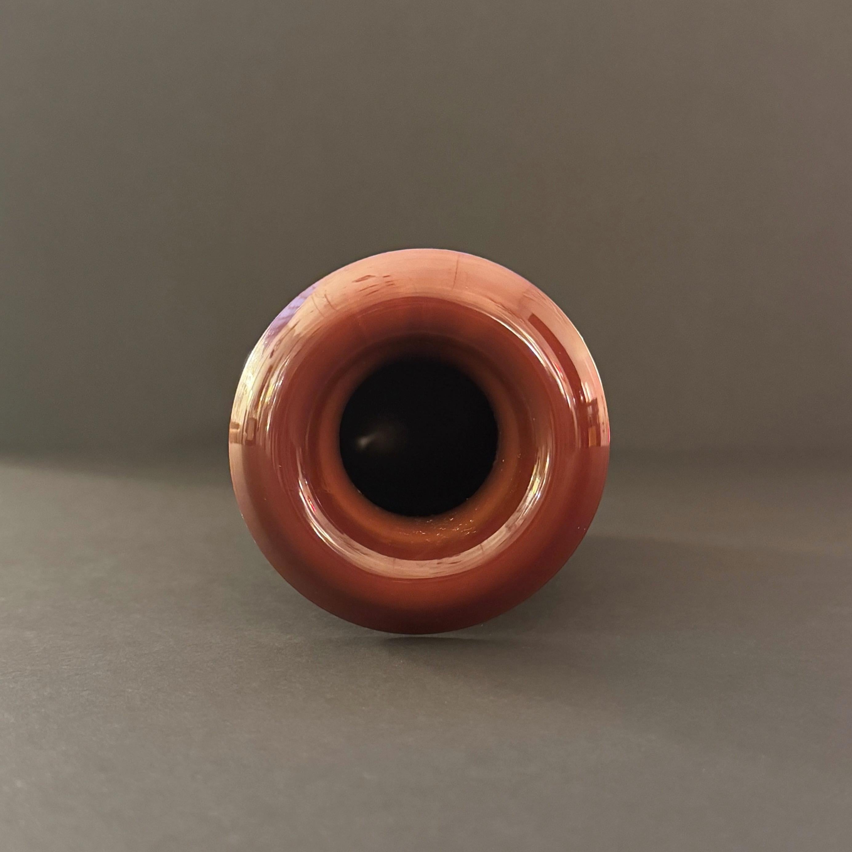 Opaque Pompeiian red glass vase, Italian 1960s For Sale 1