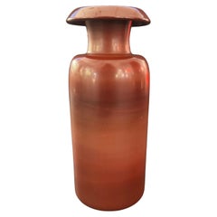 Opaque Pompeiian red glass vase, Italian 1960s