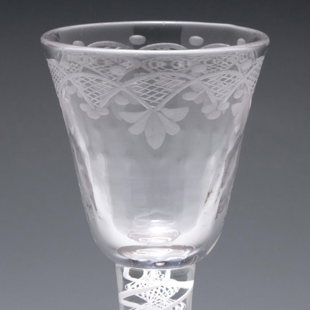 Opaque Twist Georgian Cordial Glass, c1760 For Sale 1