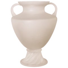 Opaque White Murano Vase with Handles, circa 1950