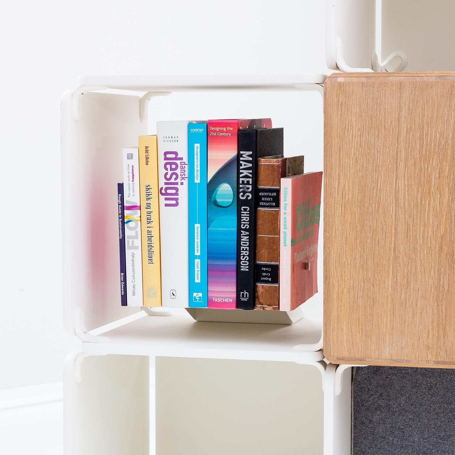 Floating book holder for your OPE shelving system.



   