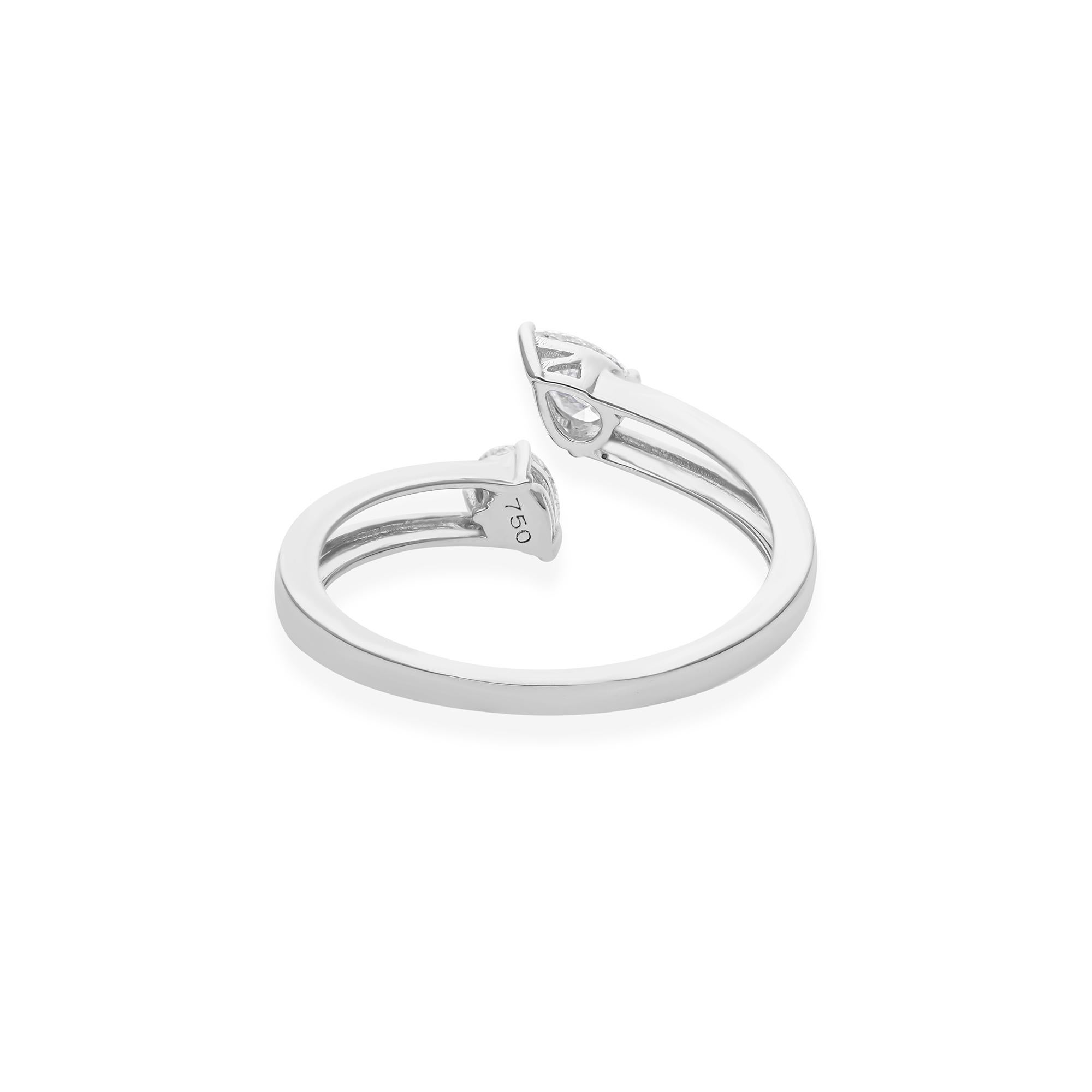 For Sale:  Open 0.39cts Diamond Toi et Moi Ring in 18k White Gold Two Stone Engagement Ring 6