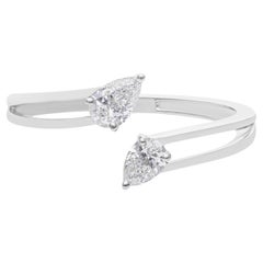 Open 0.39cts Diamond Toi et Moi Ring in 18k White Gold Two Stone Engagement Ring