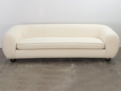 Custom Curved Sofa - Knoll Pearl Boucle with Ball Feet