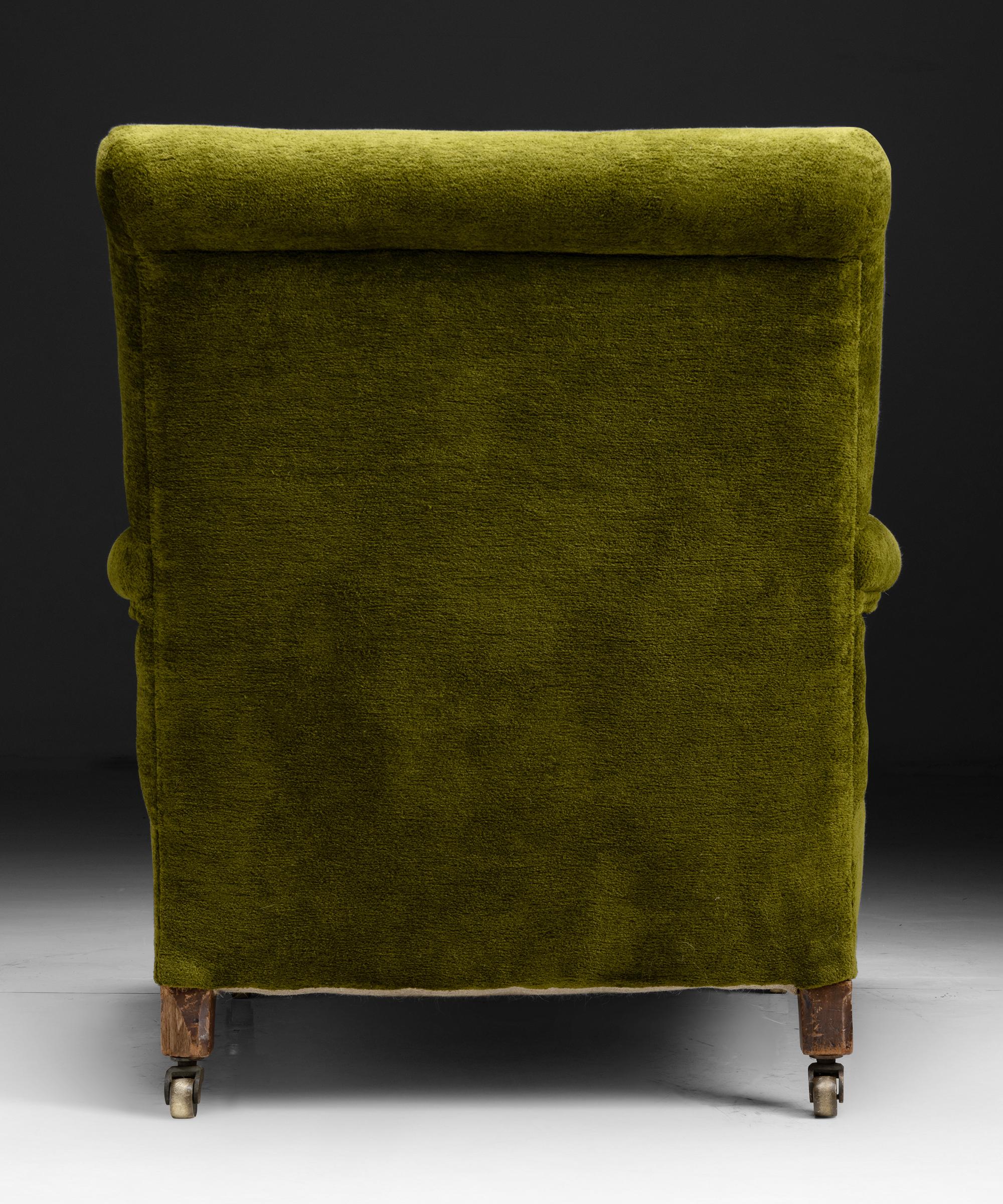 Early 20th Century Open Armchair in Chenille by Pierre Frey, England, circa 1900