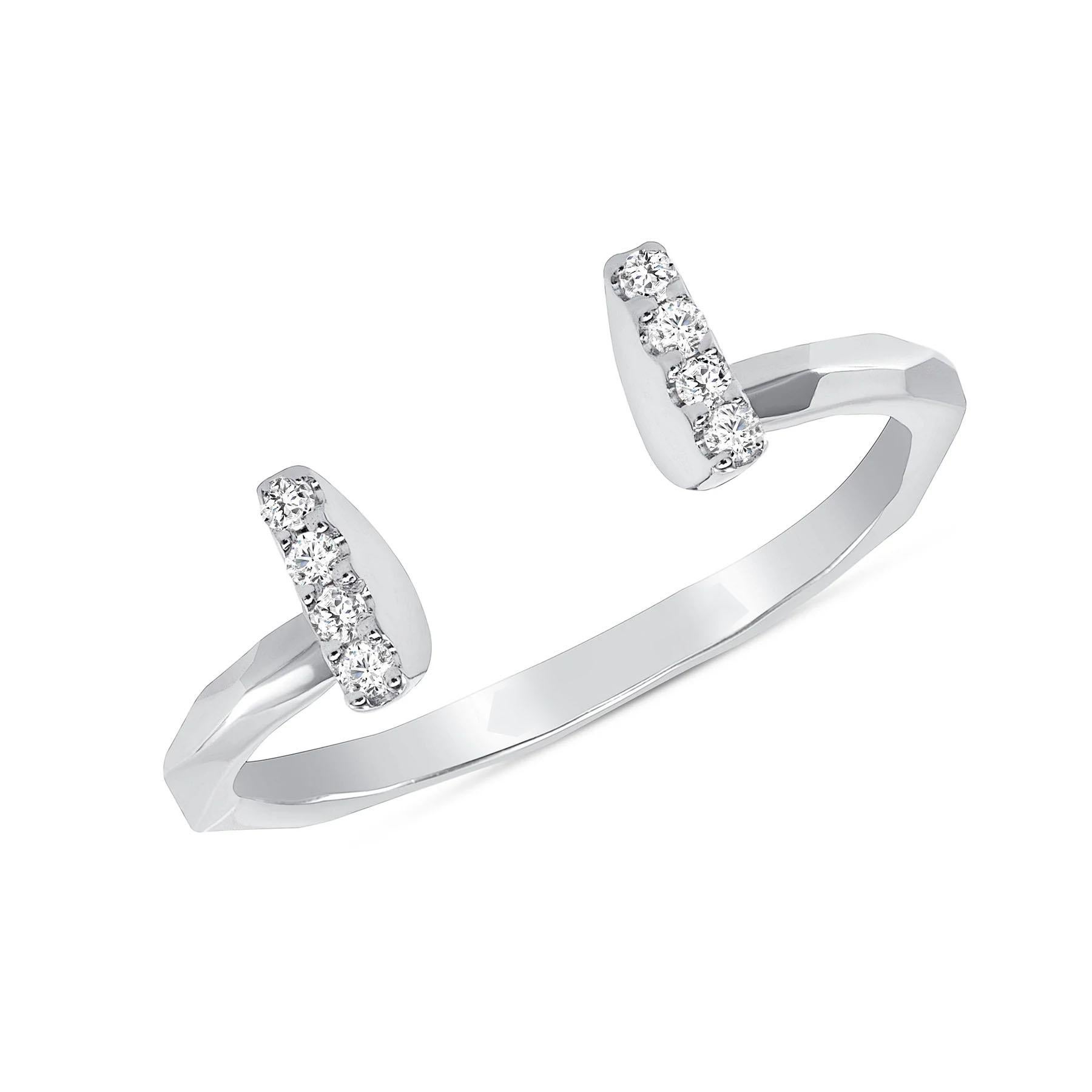 in vendita:  Anello con diamante Split Bar in oro 14K a Baguette Aperta 3